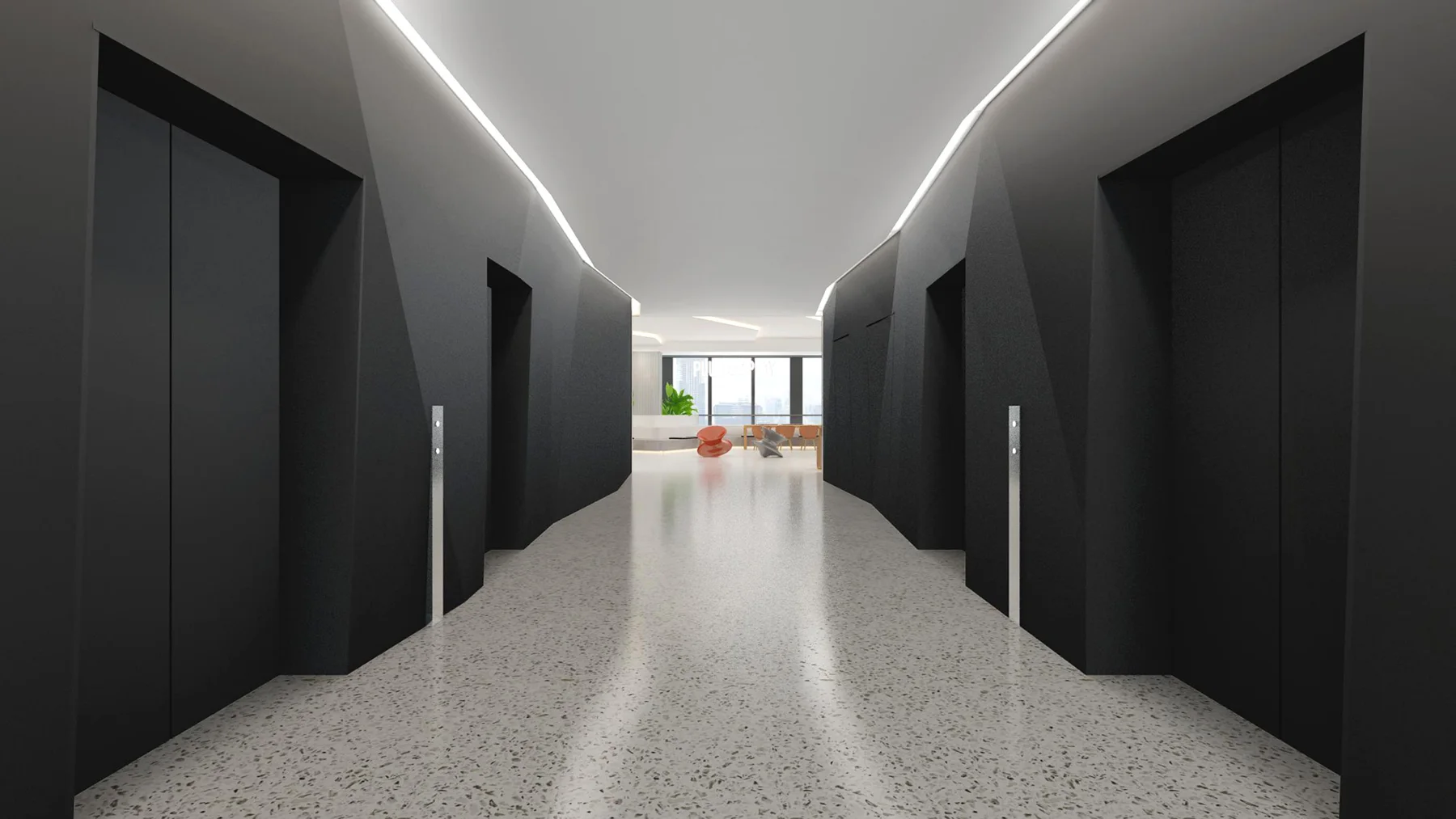 Flexible Co-Working Hub — Jakarta workplace interior, view 1